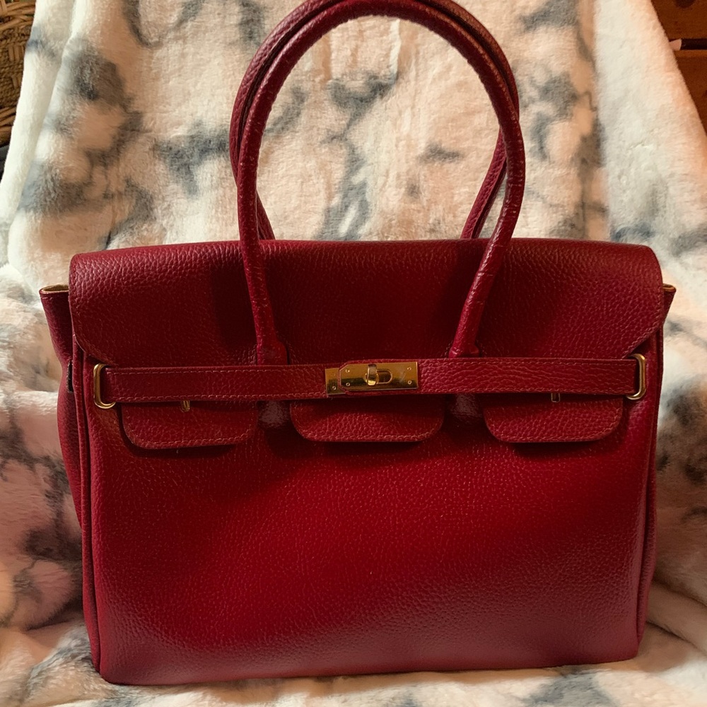 Italian leather red purse